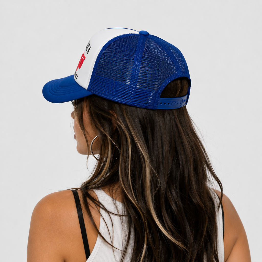 Casquette Trucker Bleue Style Vintage