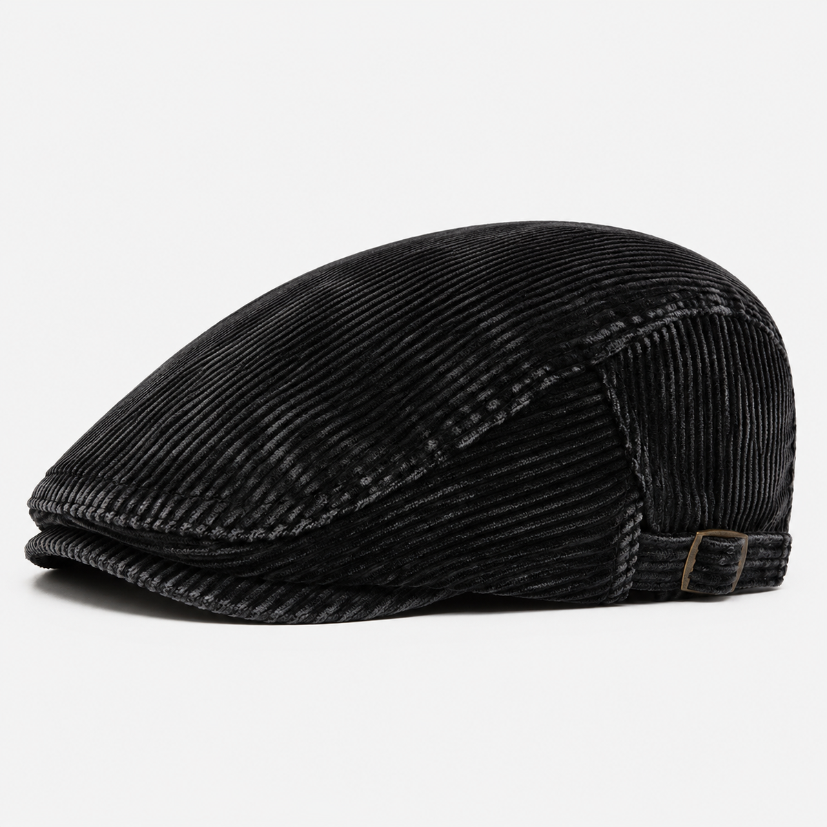 Béret Unisexe Velours Côtelé Noir Classique