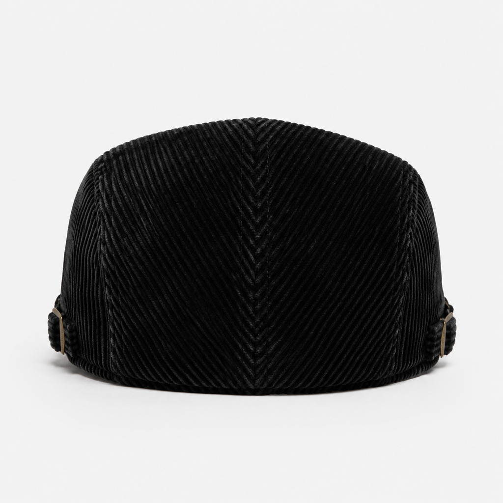 Béret Unisexe Velours Côtelé Noir Classique