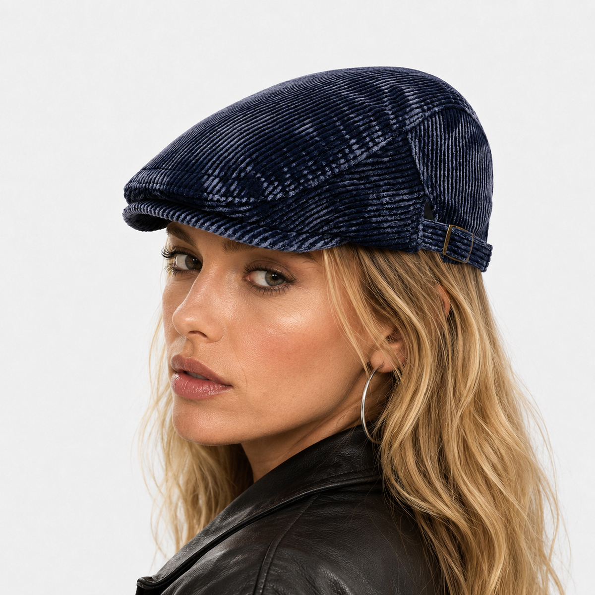 Béret Classique Velours Bleu Marine Vintage