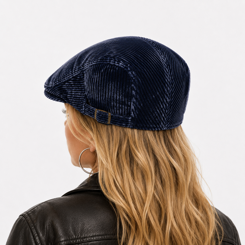 Béret Classique Velours Bleu Marine Vintage