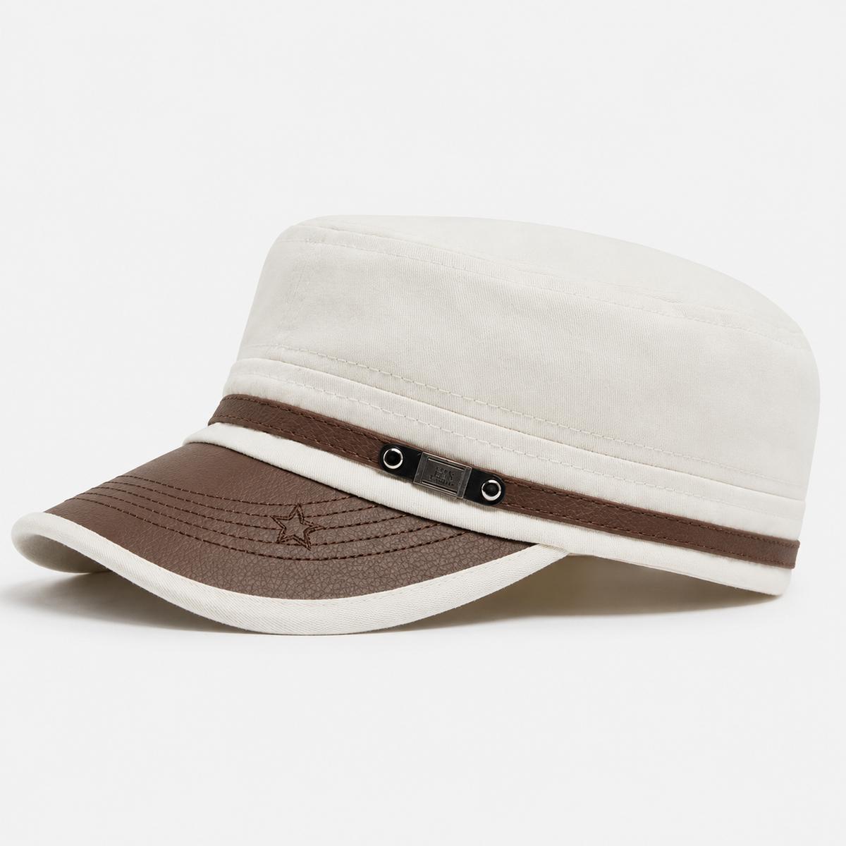 Casquette Style Militaire Blanche Vintage Unisexe