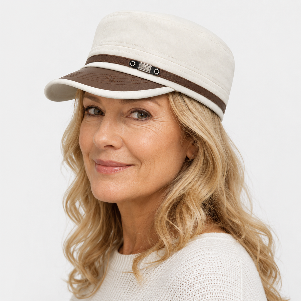 Casquette Style Militaire Blanche Vintage Unisexe