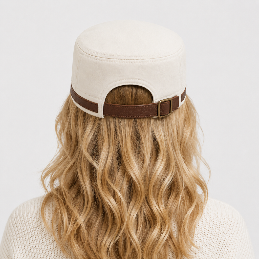 Casquette Style Militaire Blanche Vintage Unisexe