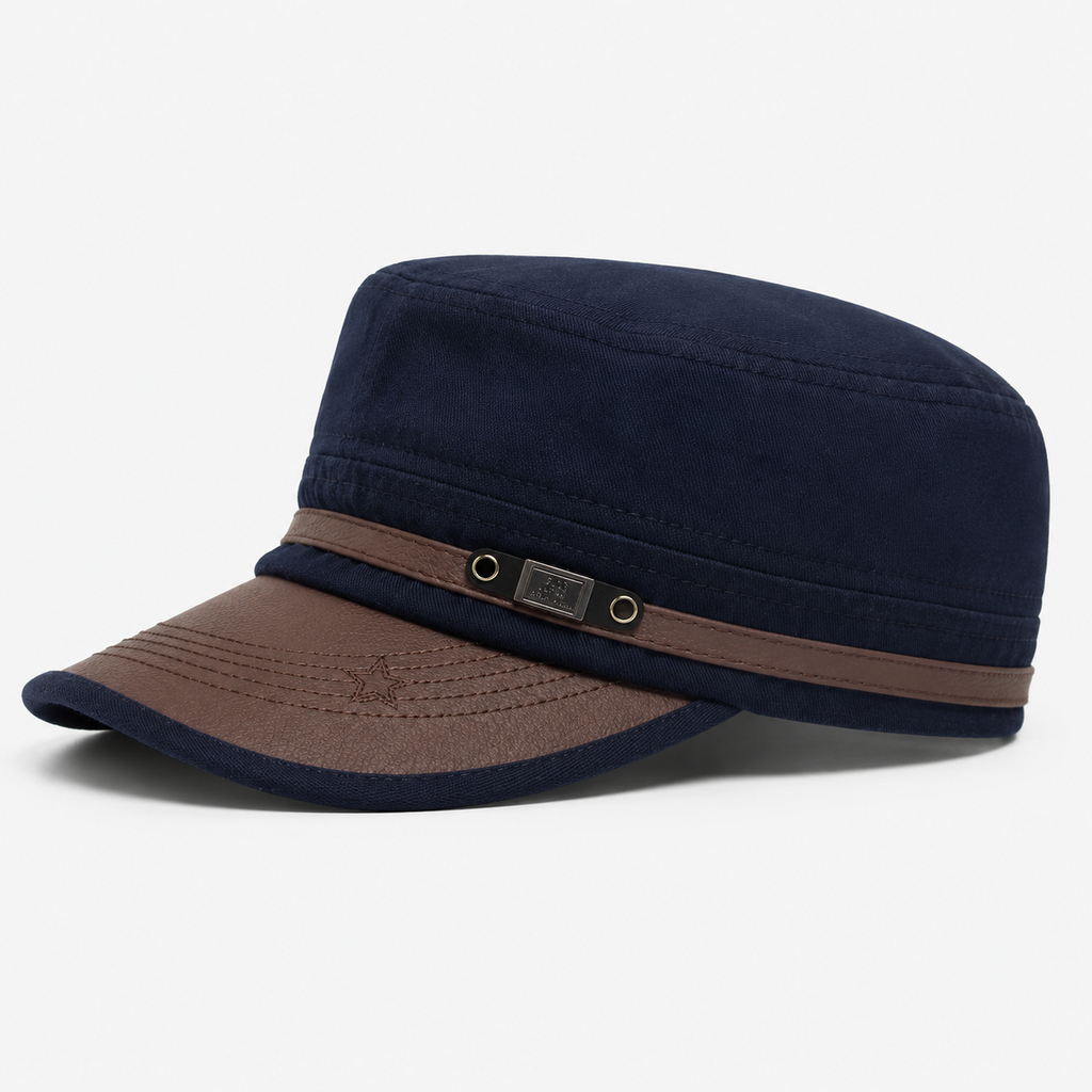 Casquette Militaire Bleu Marine Vintage Unisexe