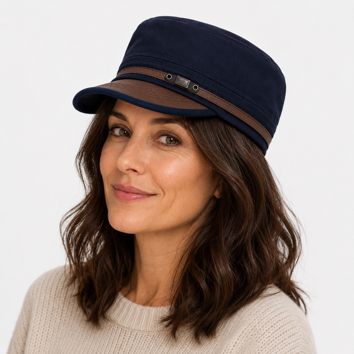 Casquette Militaire Bleu Marine Vintage Unisexe