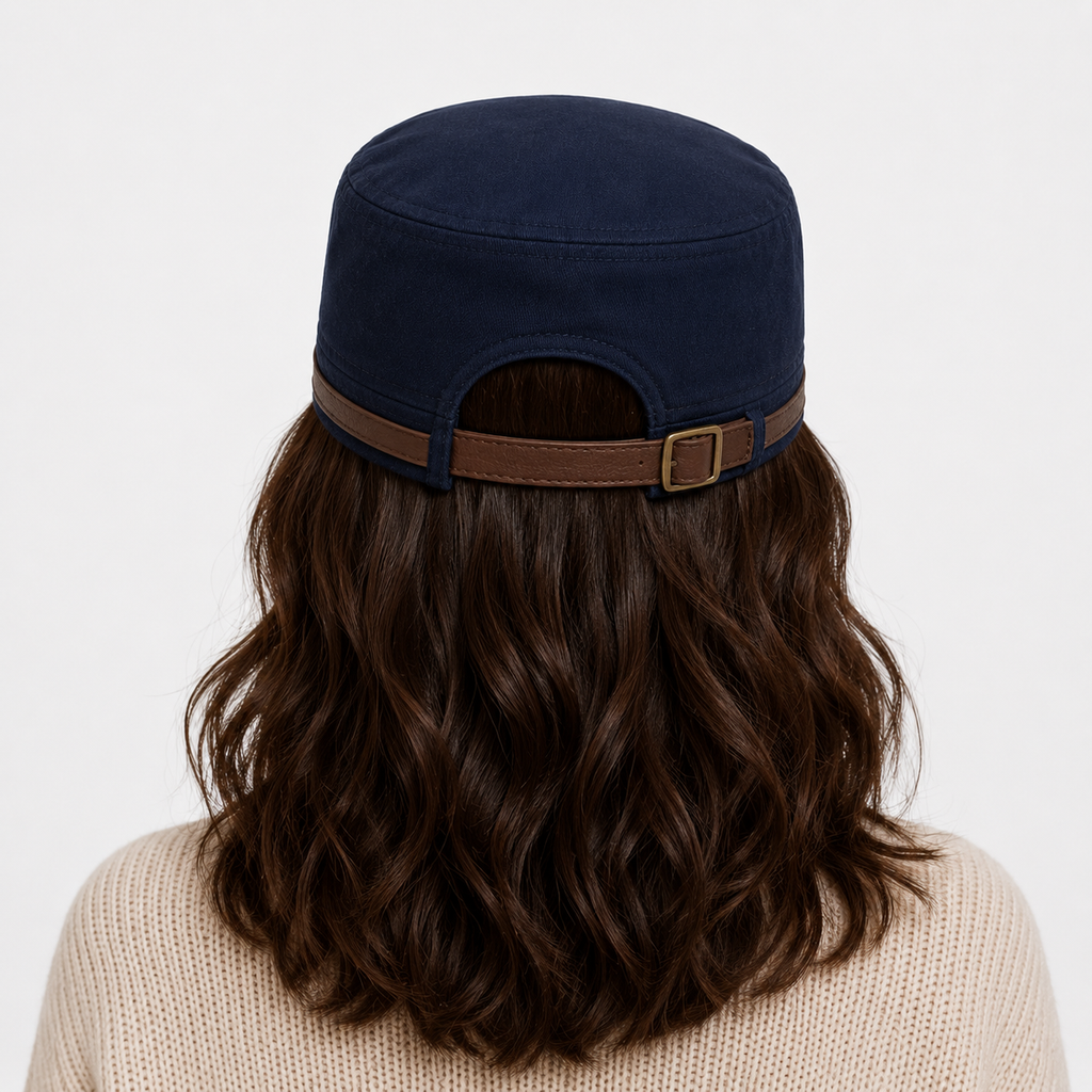 Casquette Militaire Bleu Marine Vintage Unisexe