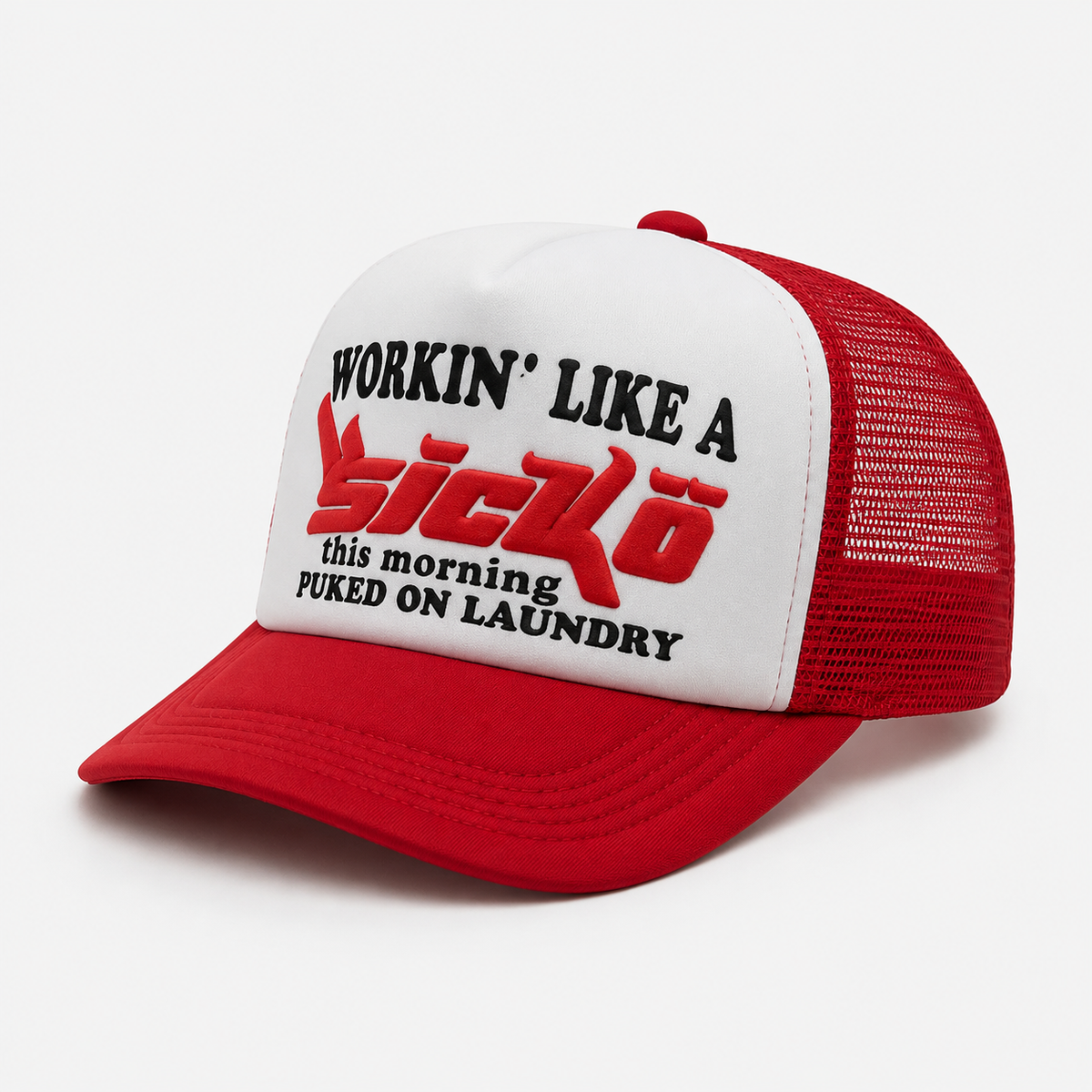 Casquette Trucker en mesh Rouge Vintage Unisexe