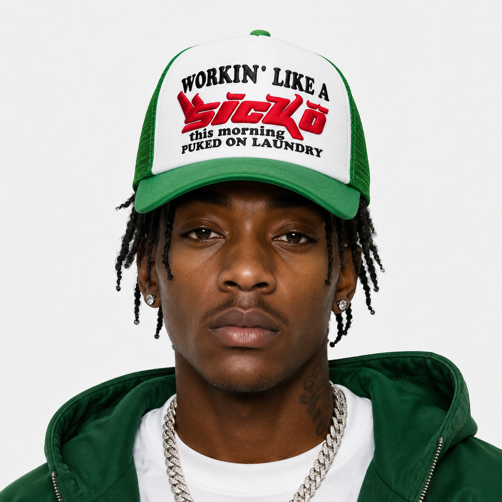 Casquette Trucker Verte Vintage Unisexe