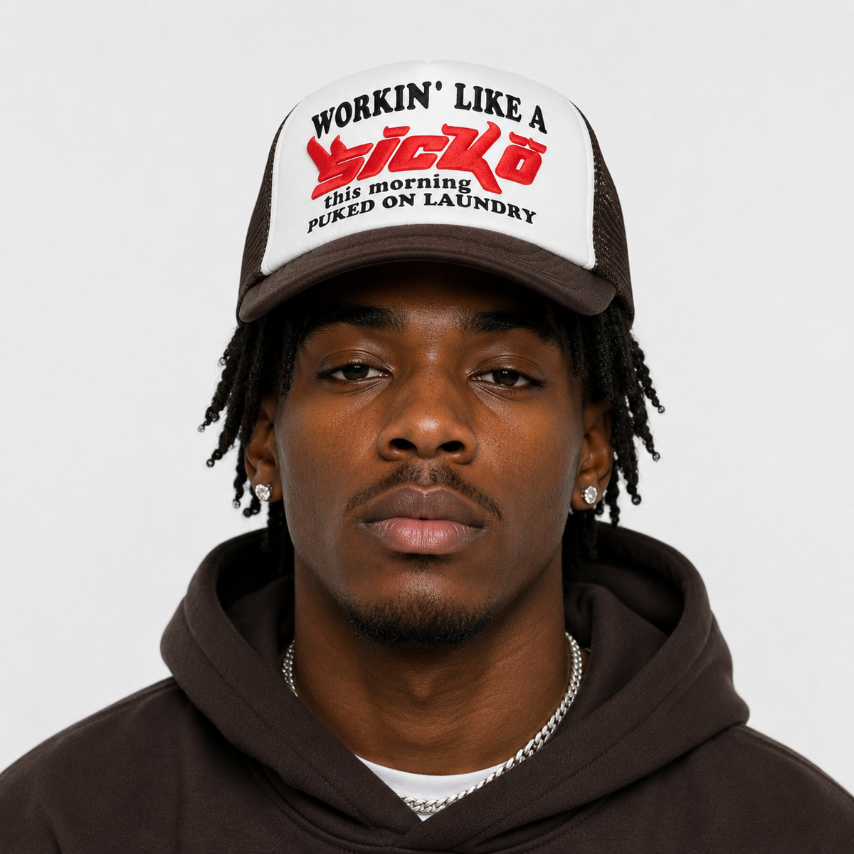 Casquette Trucker Marron Vintage Unisexe