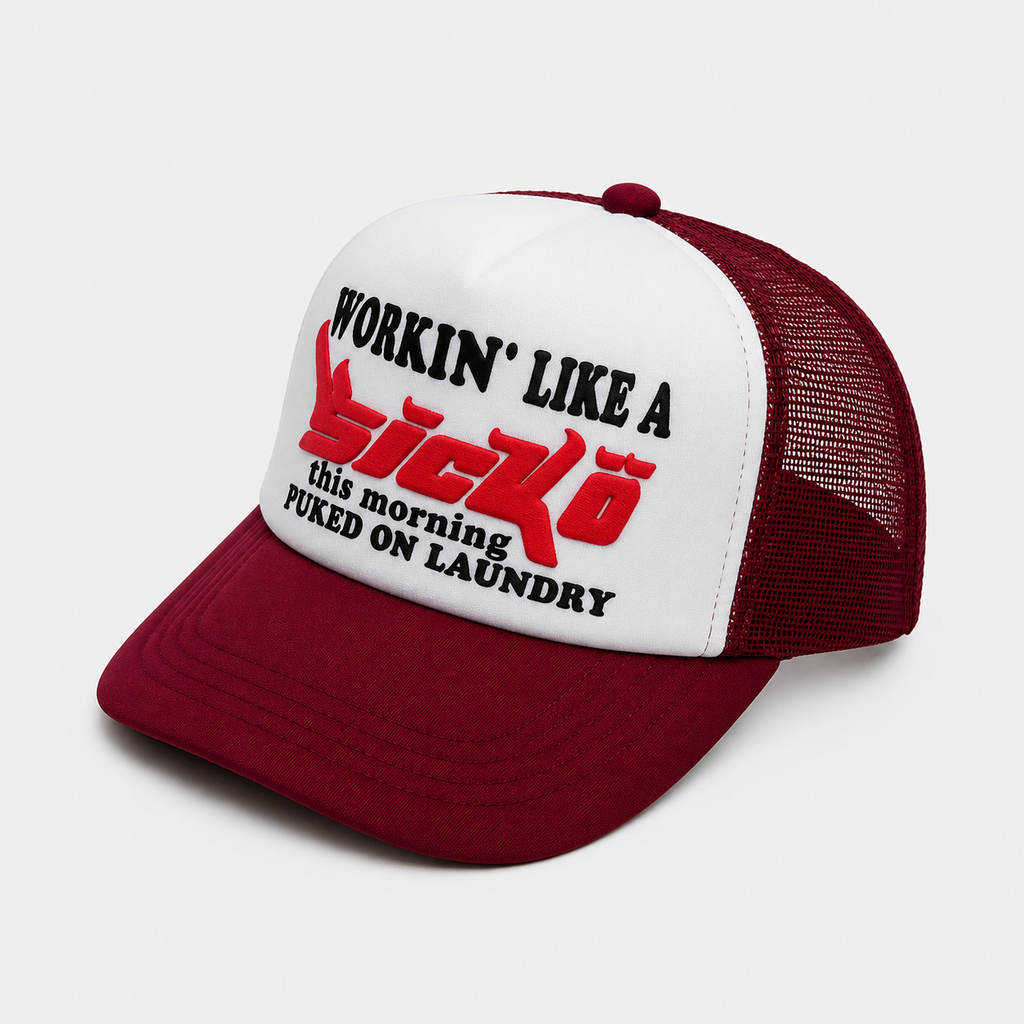 Casquette Trucker Bordeaux Vintage Unisexe