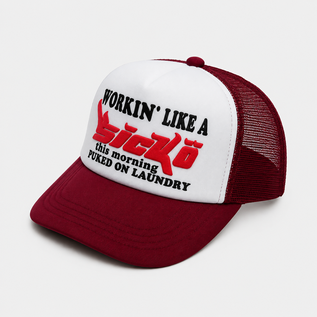 Casquette Trucker Bordeaux Vintage Unisexe