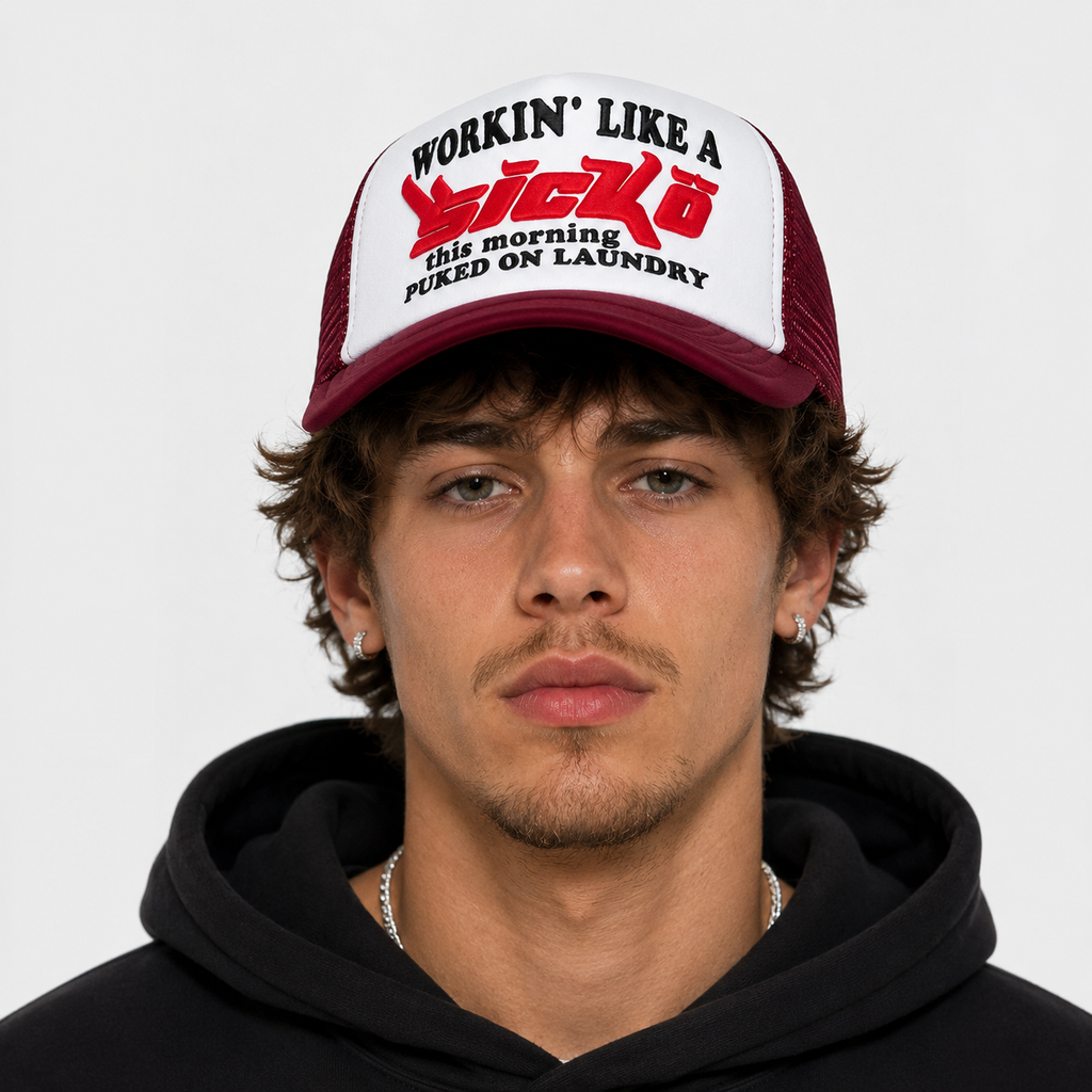 Casquette Trucker Bordeaux Vintage Unisexe