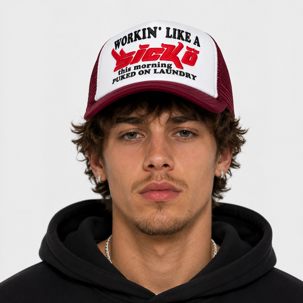 Casquette Trucker Bordeaux Vintage Unisexe
