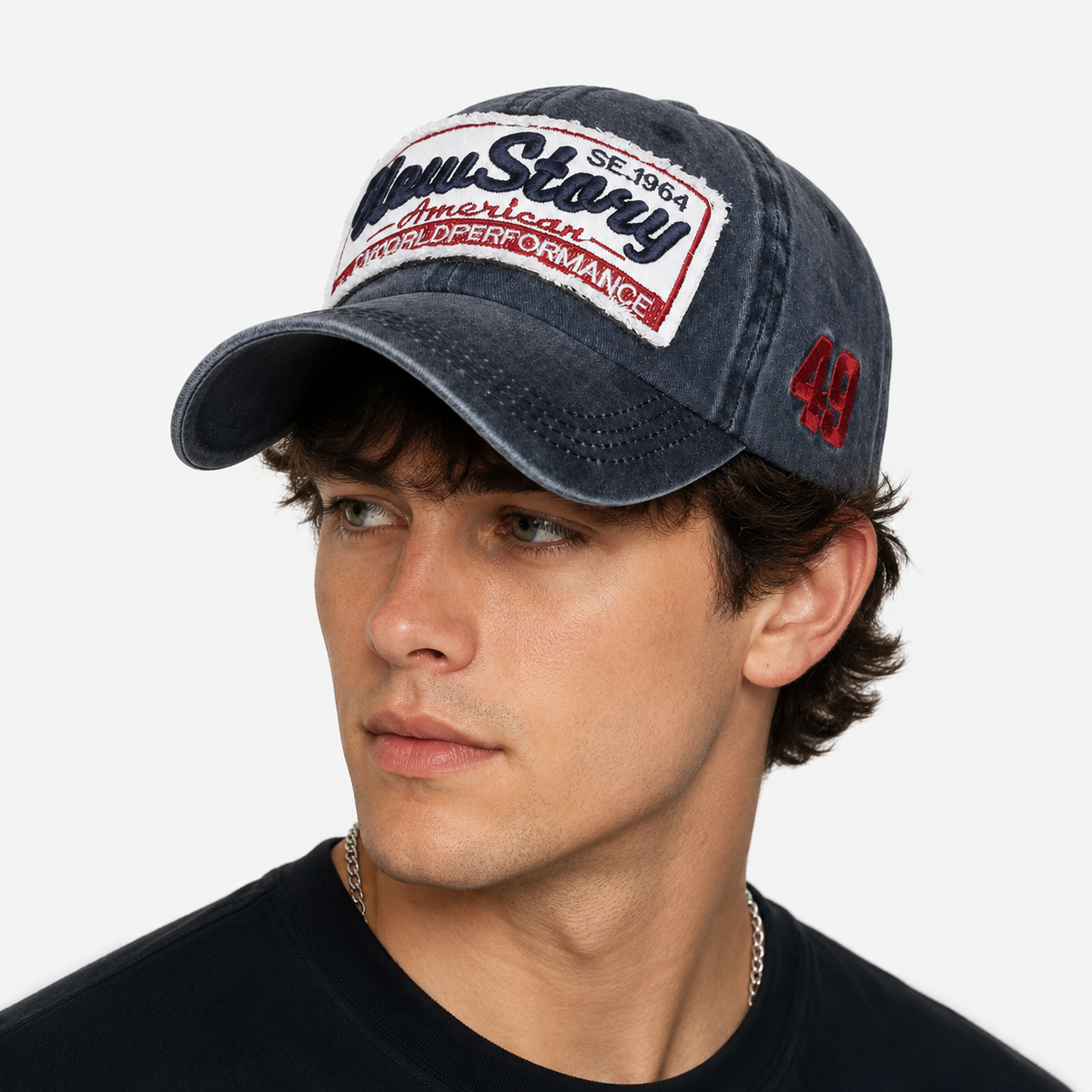 Casquette Denim Grise Vintage Brodée Unisexe