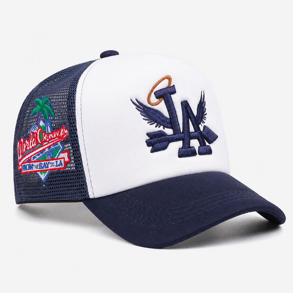 Casquette Trucker LA Bleu Marine Vintage