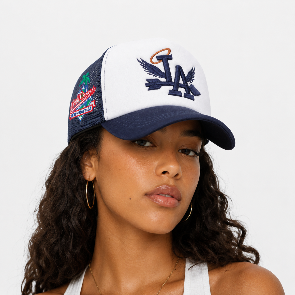 Casquette Trucker LA Bleu Marine Vintage