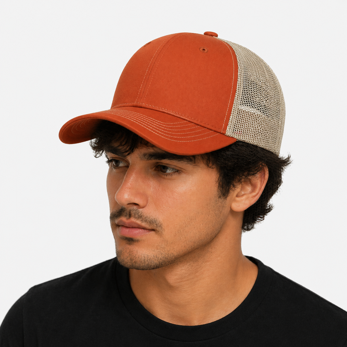 Casquette Orange & Beige