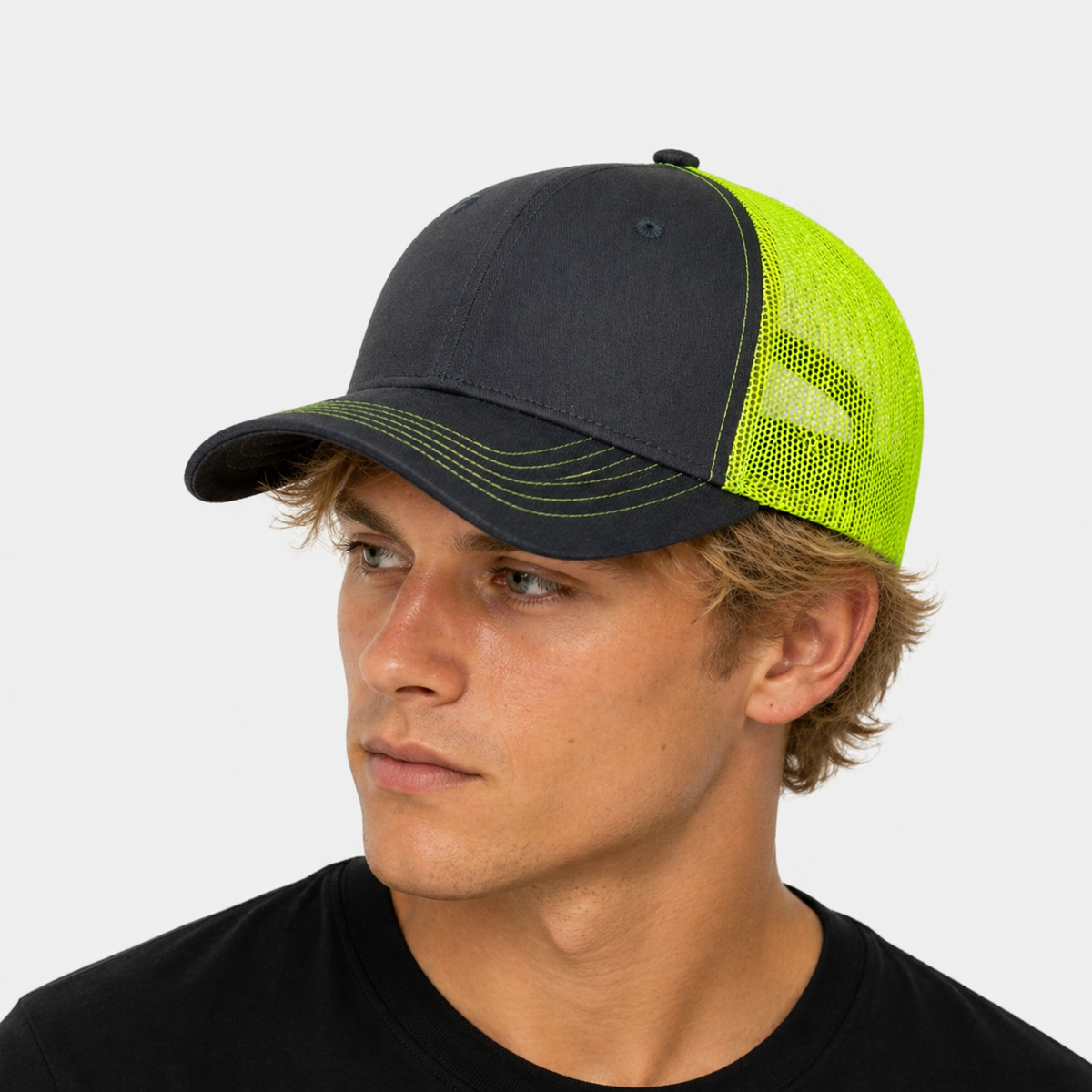 Casquette Grise & Jaune fluo
