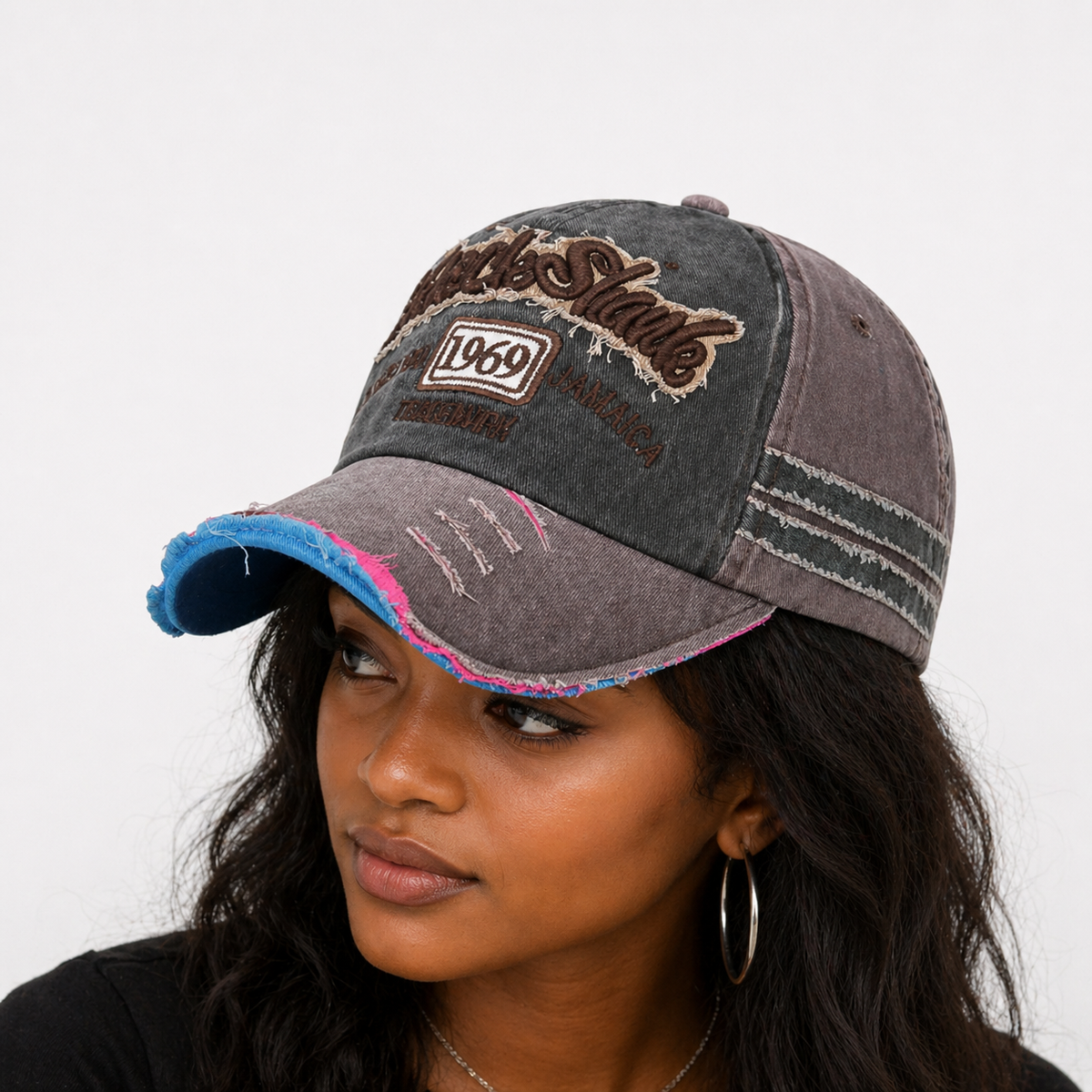 Casquette Snapback Gris délavé Vintage en Cotton
