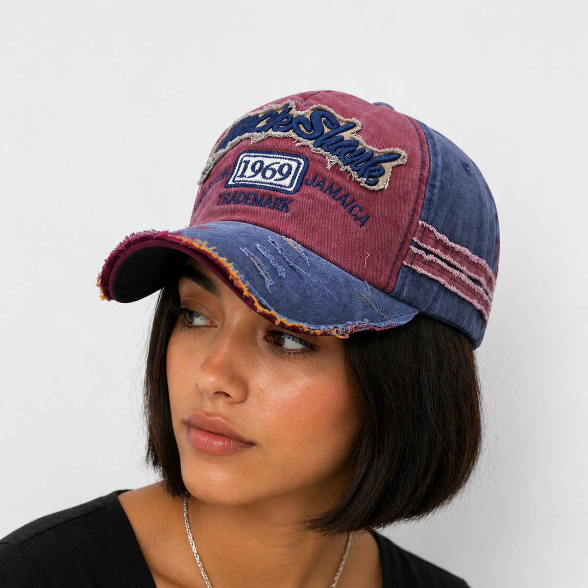 Casquette Snapback rouge américain 1969 Vintage en Cotton