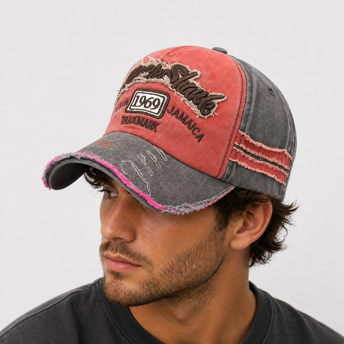 Casquette Snapback orange 1969 Vintage en Cotton