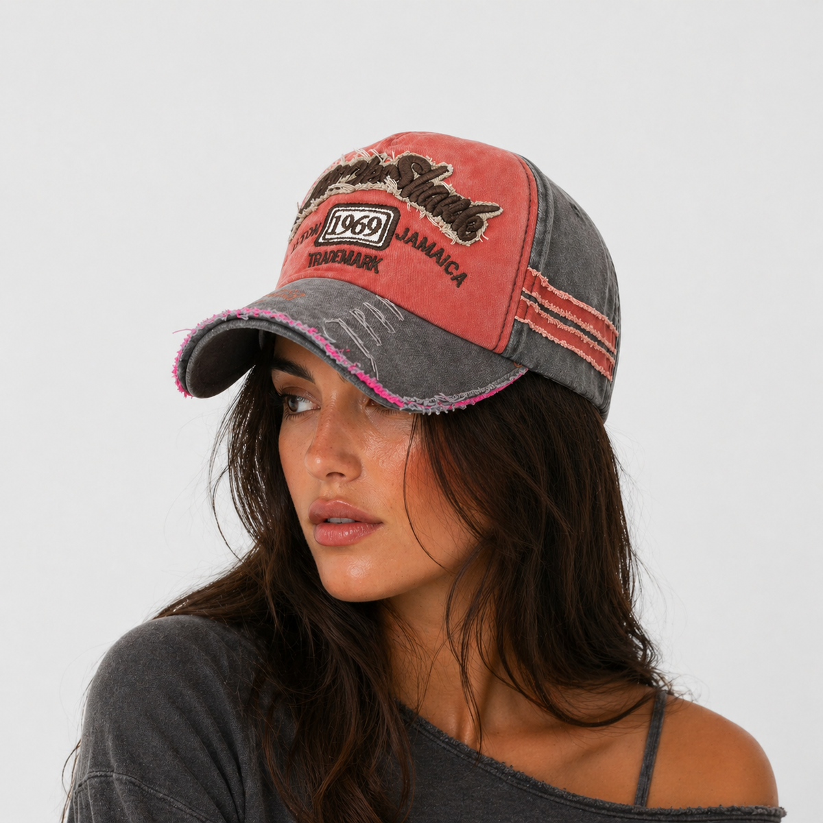 Casquette Snapback orange 1969 Vintage en Cotton