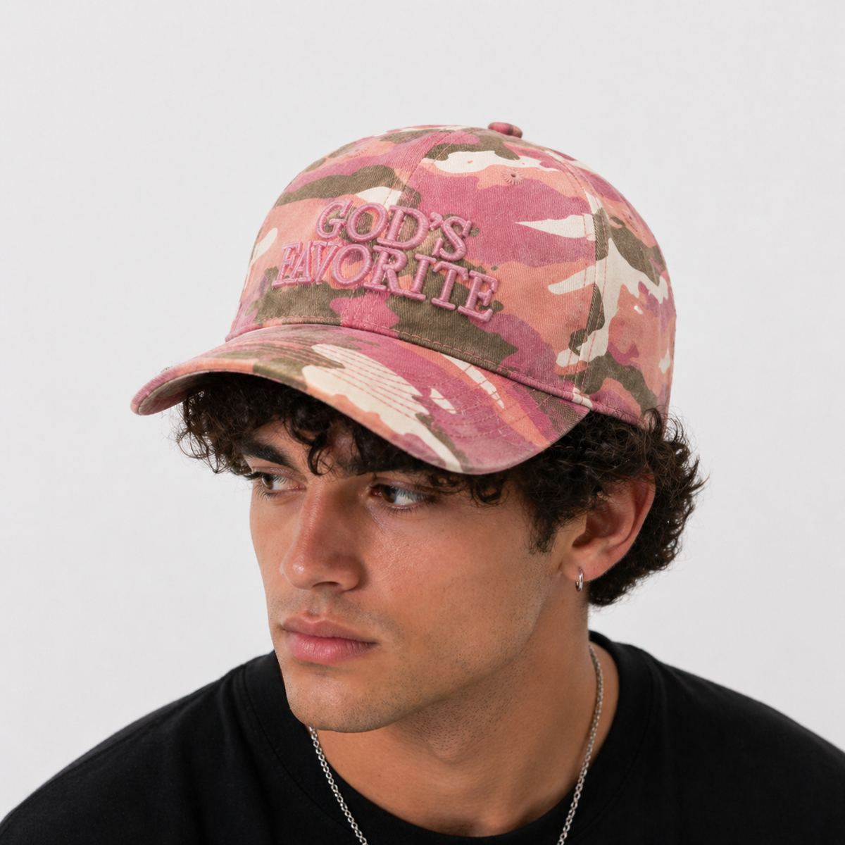 Couvre chef baseball Camo Rose en coton
