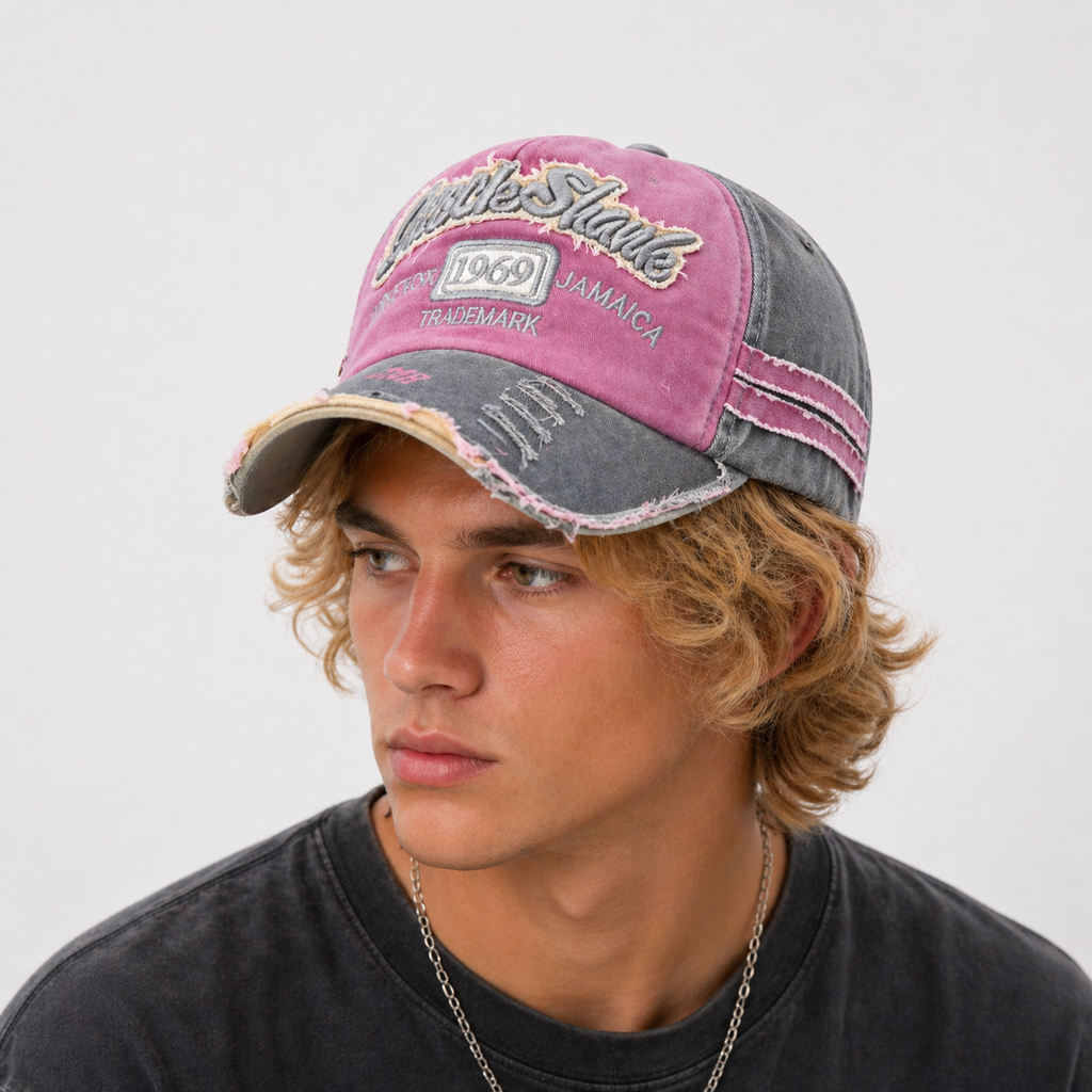 Casquette Rose 1969 Vintage en Cotton