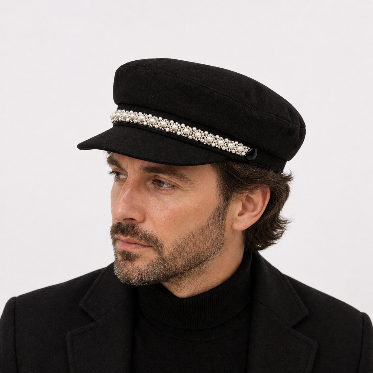 Chapeau chaud et tendance Noir avec strass