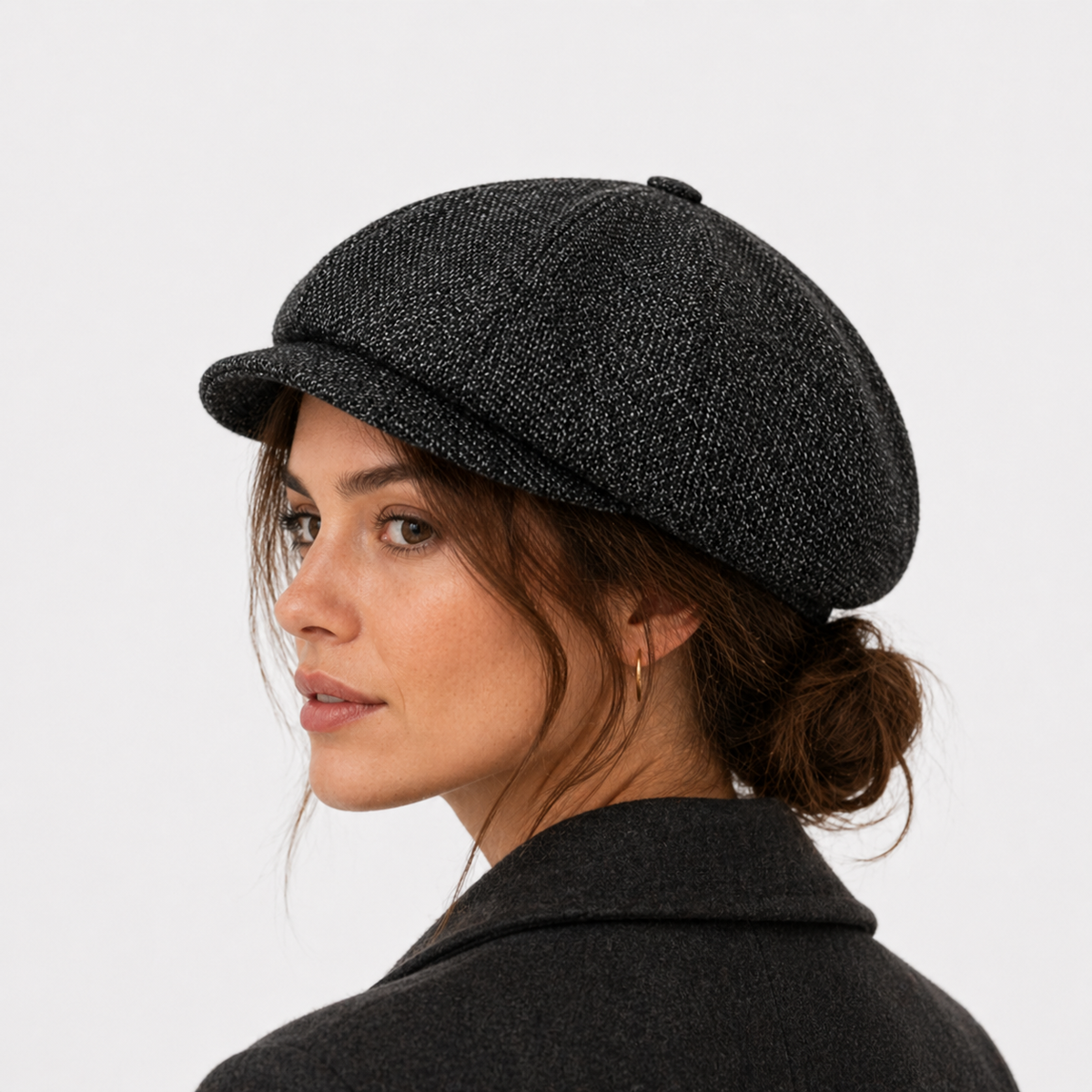Bonnet rétro Noir en coton
