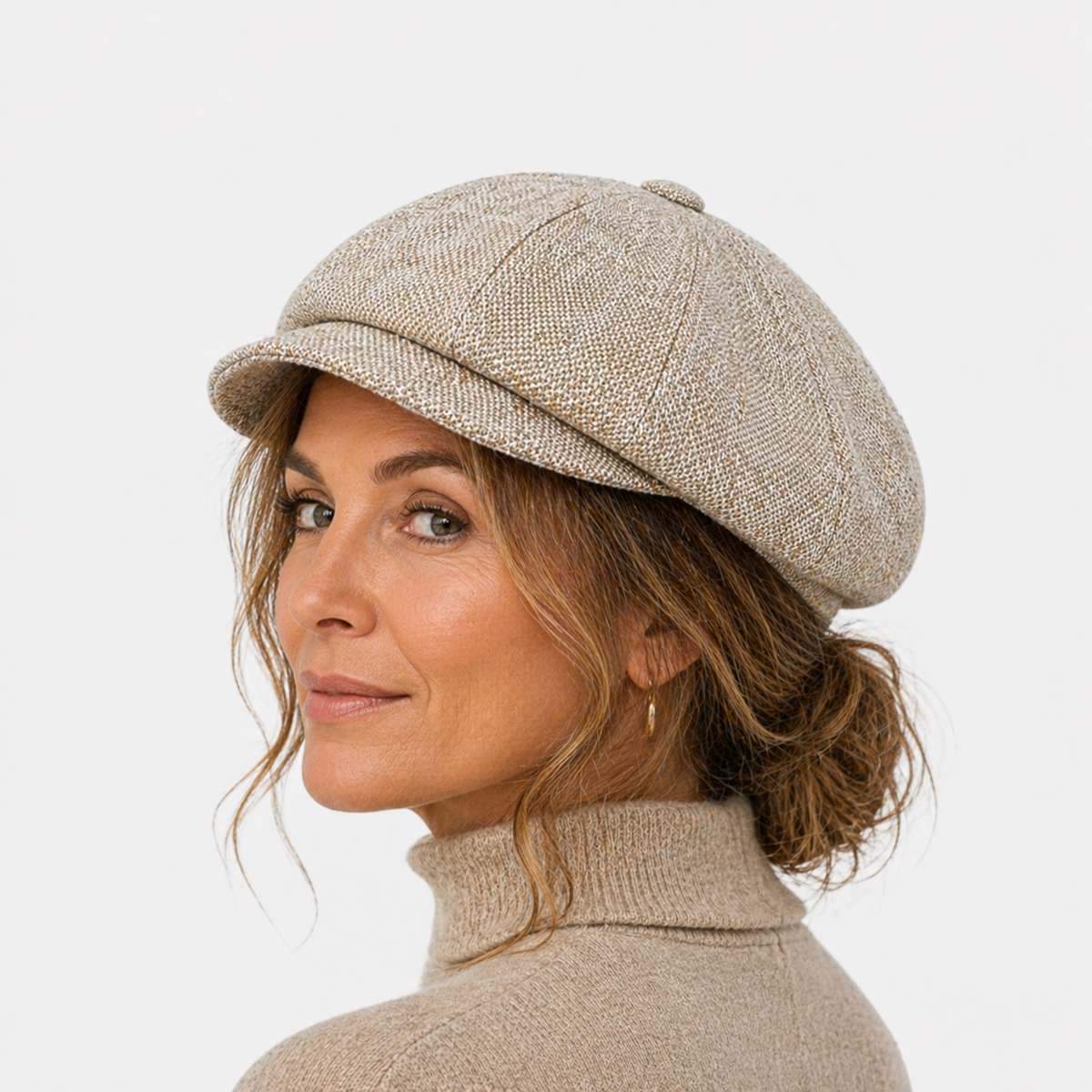 Toque Beige en coton Vintage