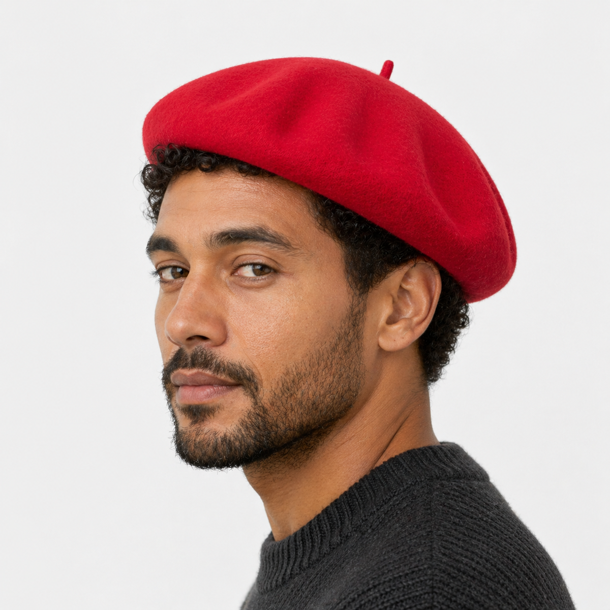 Béret rouge Français en laine