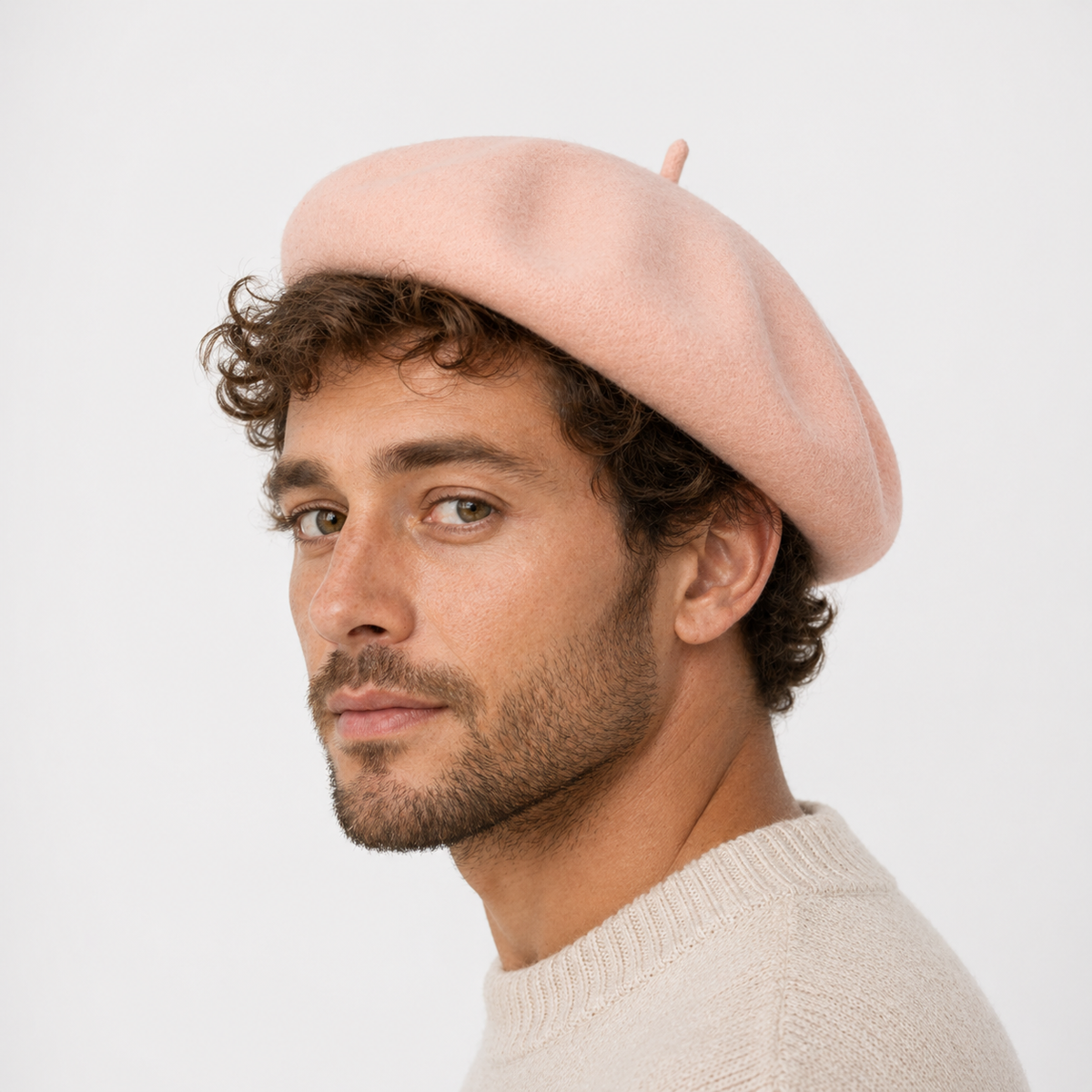 Béret Français Rose en laine