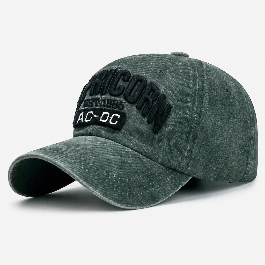 Casquette Vintage Verte AC-DC Brodée Homme & Femme