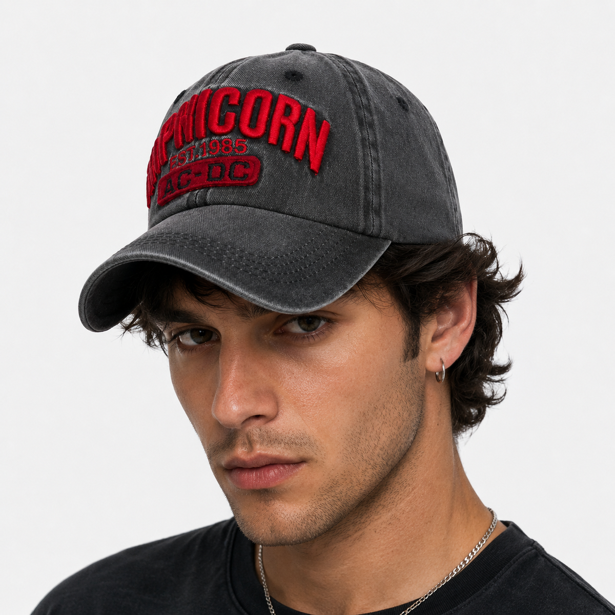 Casquette Vintage Noire AC-DC Rouge Homme & Femme