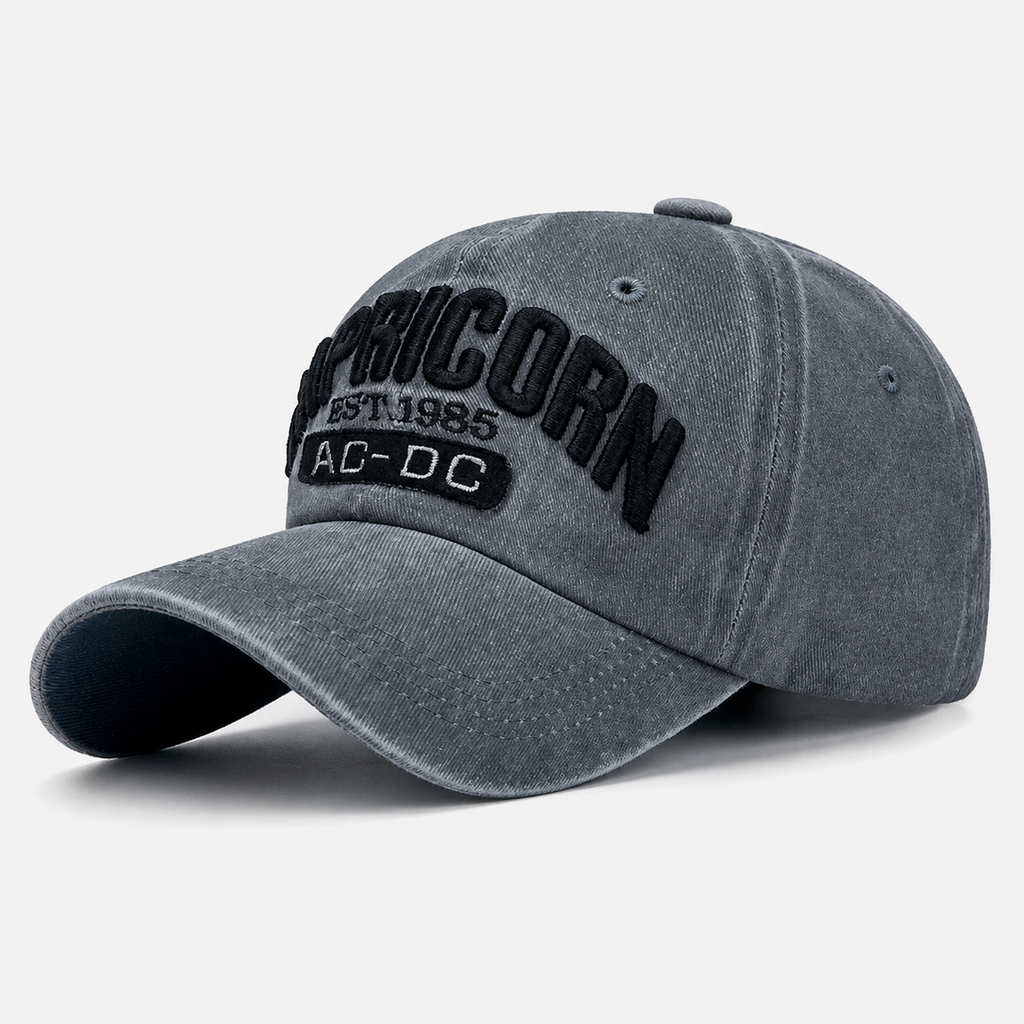 Casquette Vintage Grise AC-DC Brodée Homme & Femme