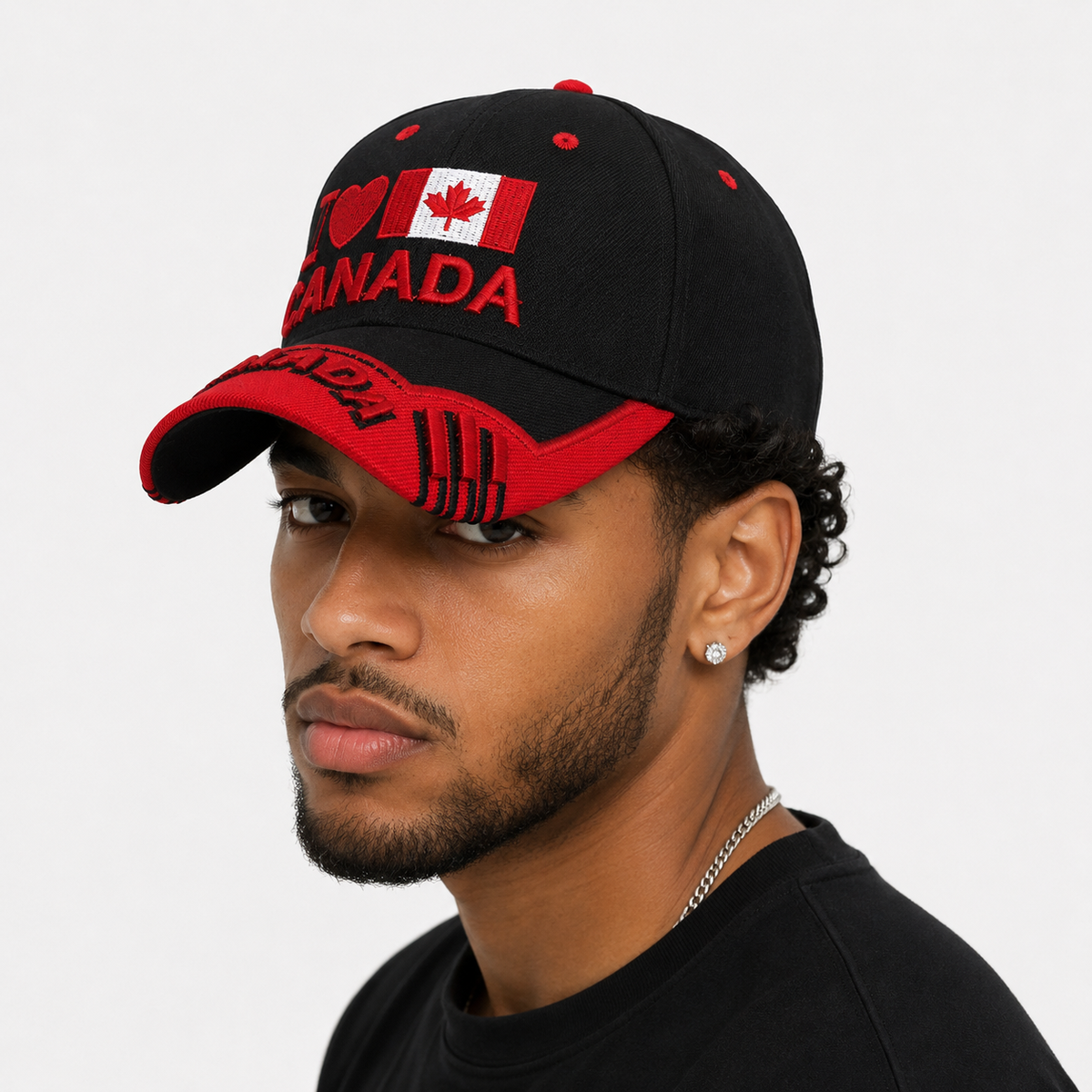 Casquette Canada Noire Rouge Brodée Homme & Femme