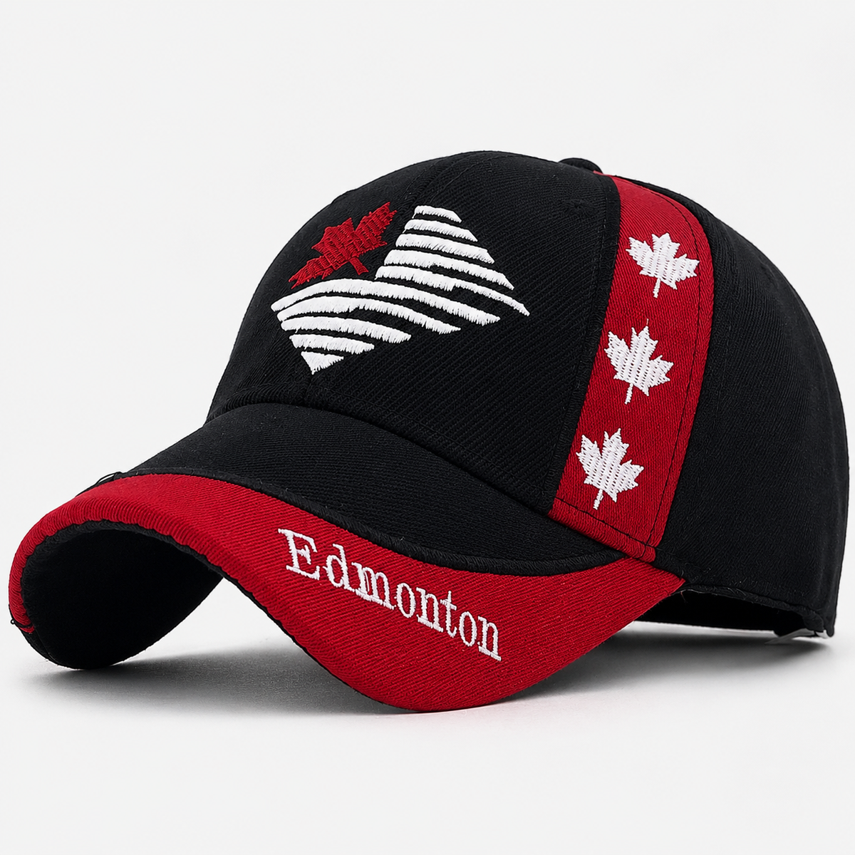 Casquette Edmonton Canada Noire Rouge Homme & Femme