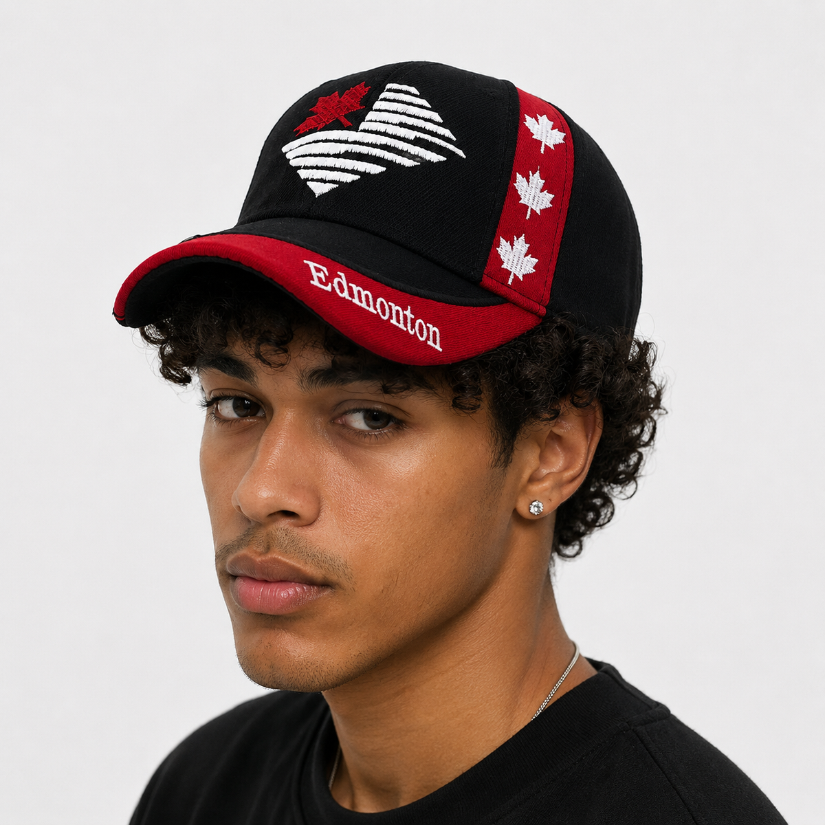 Casquette Edmonton Canada Noire Rouge Homme & Femme