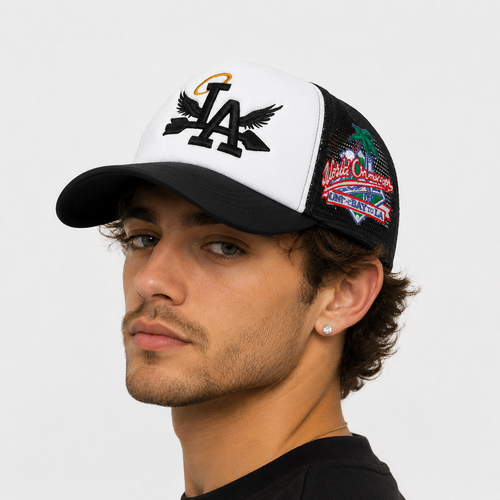 Casquette Trucker LA Blanche Noire | Style US