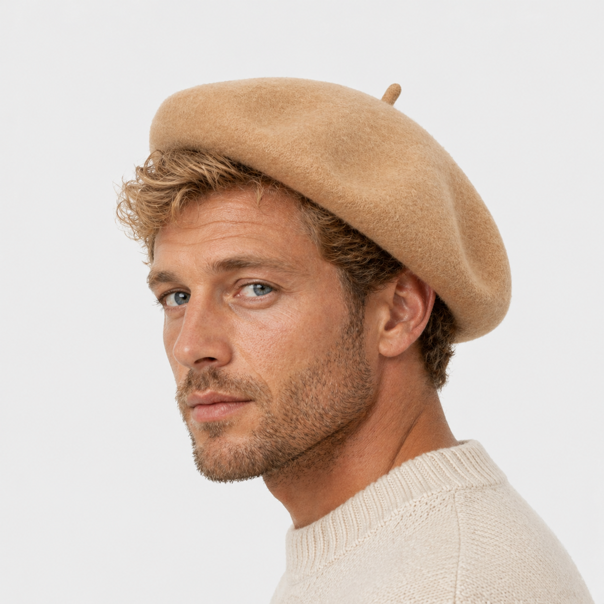 Béret Français Crème en laine