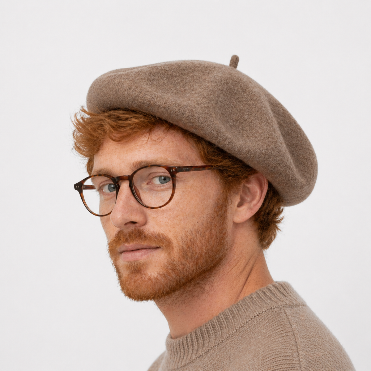 Béret Français Marron Clair en laine
