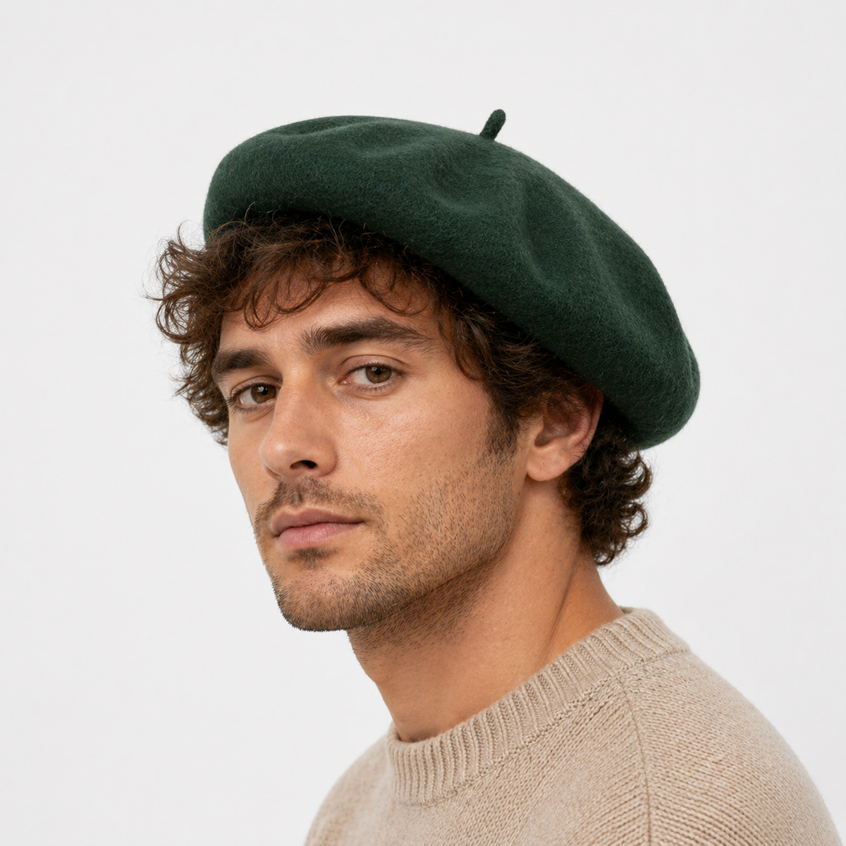 Béret Vert Français en laine