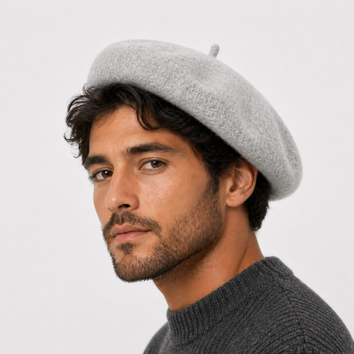 Chapeau Français en Laine Gris Unisexe