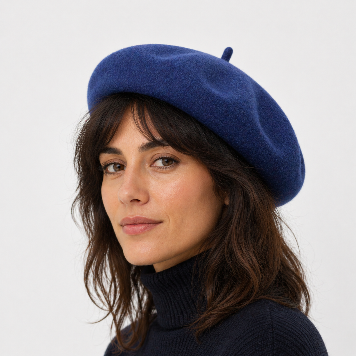 Béret Français en laine Bleu sombre