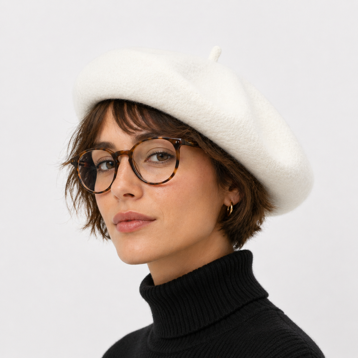 Calot Français Blanc en laine