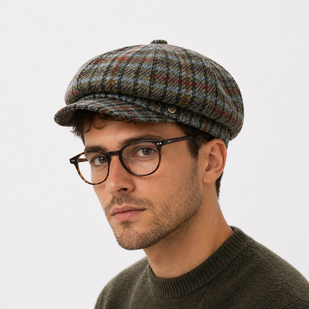 Couvre chef Plaid Vert en cotton