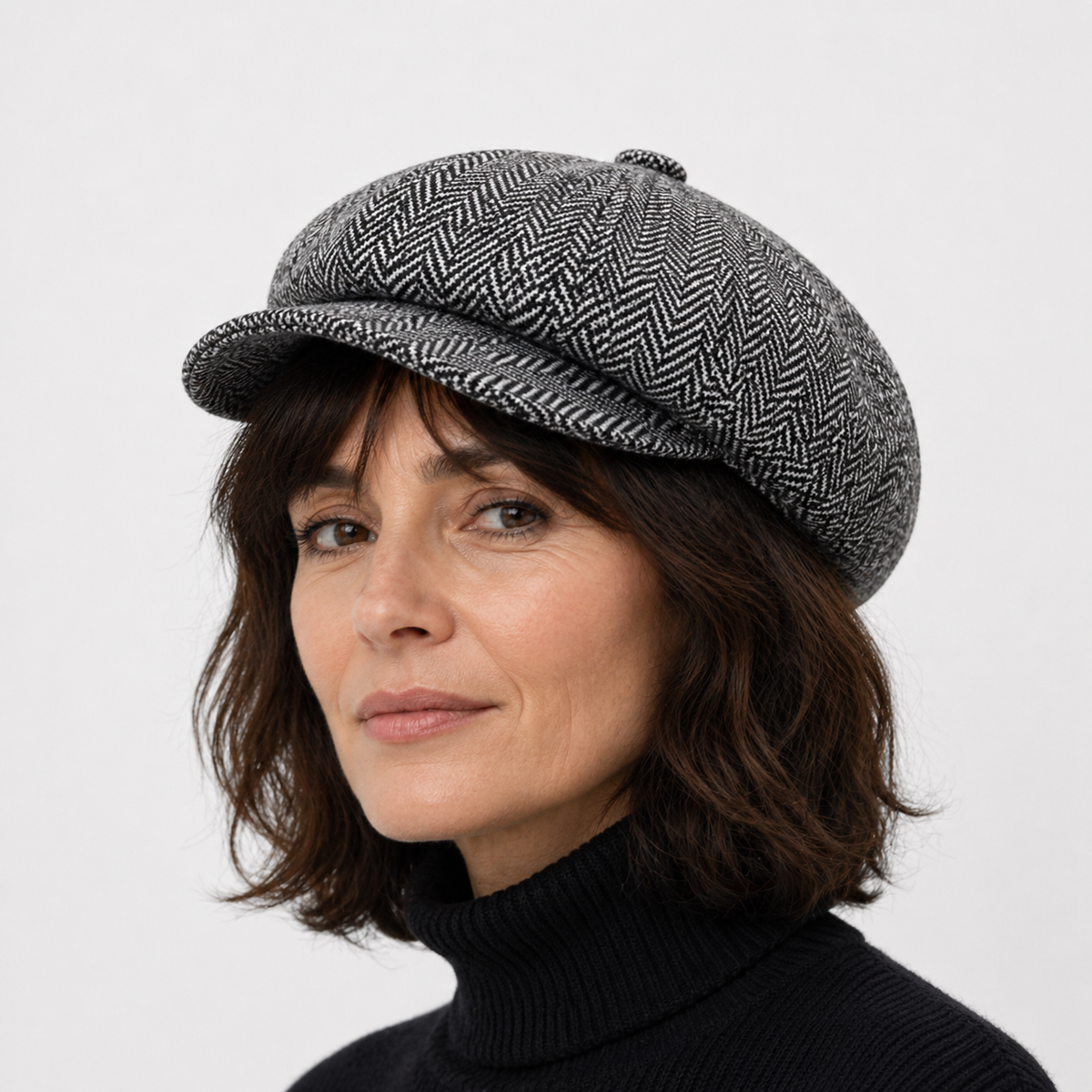 Béret Gris Chic avec visière