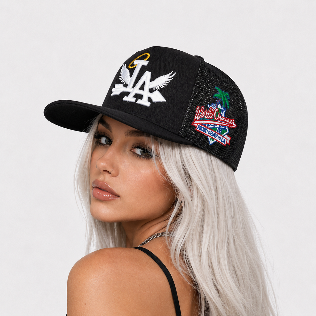 Casquette Trucker LA Ailes Noire – Broderie Premium Streetwear